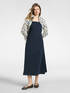 Langes Kleid aus Baumwollmischsatin image number 2