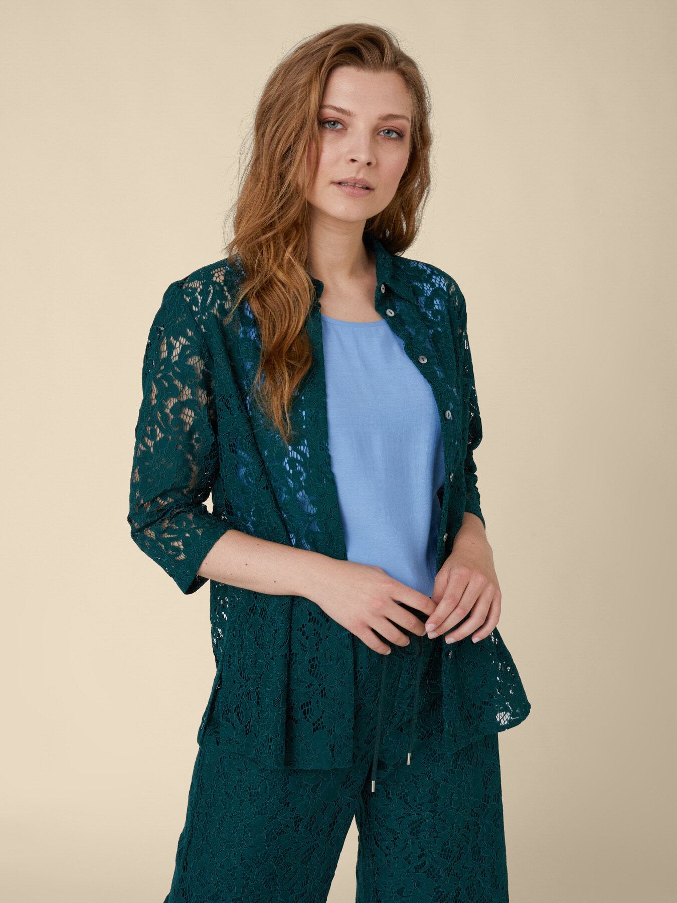 CAMICIA IN PIZZO MACRAME' image number 2