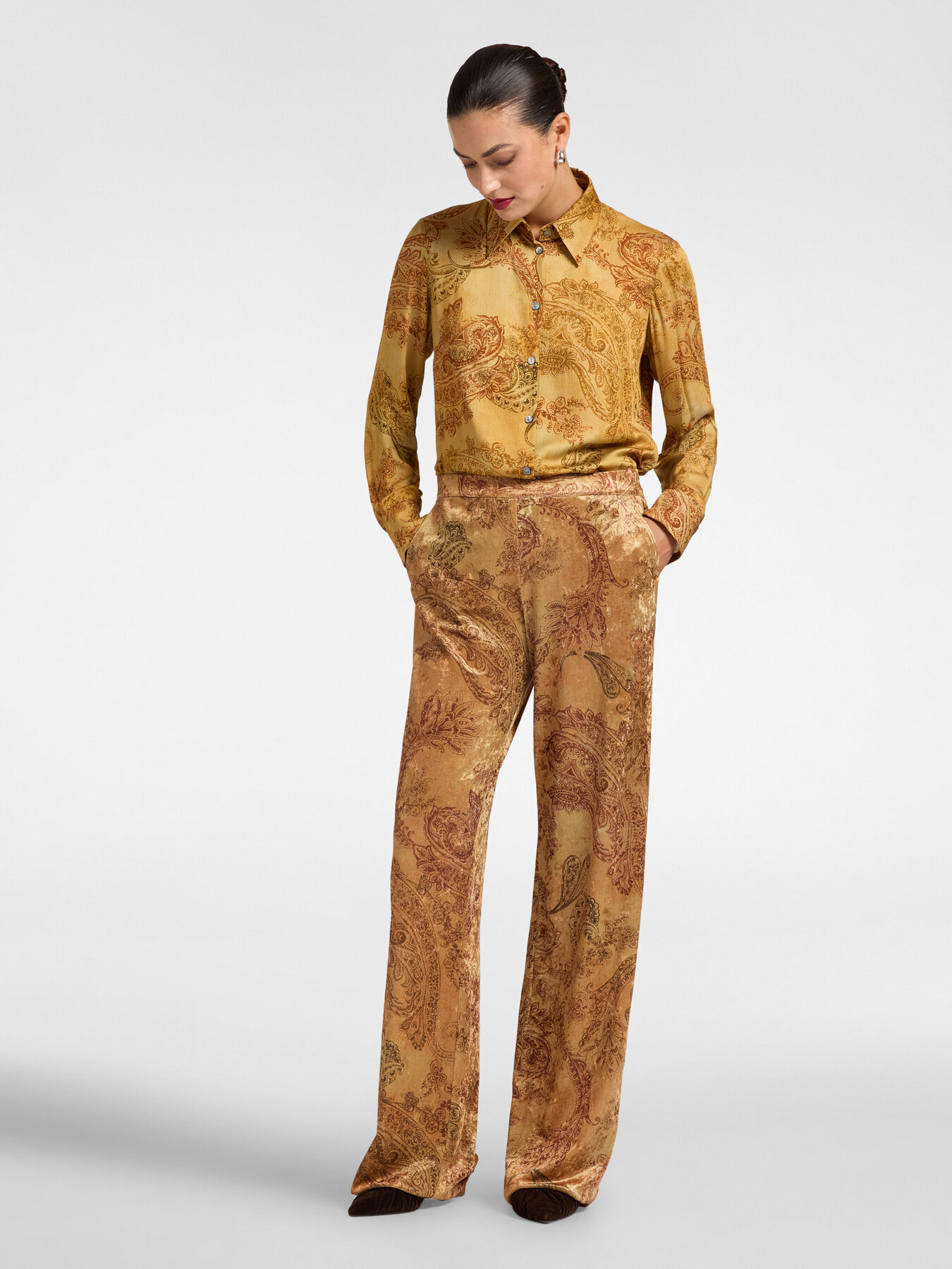 Hemd aus Satin mit Paisley-Print image number 2