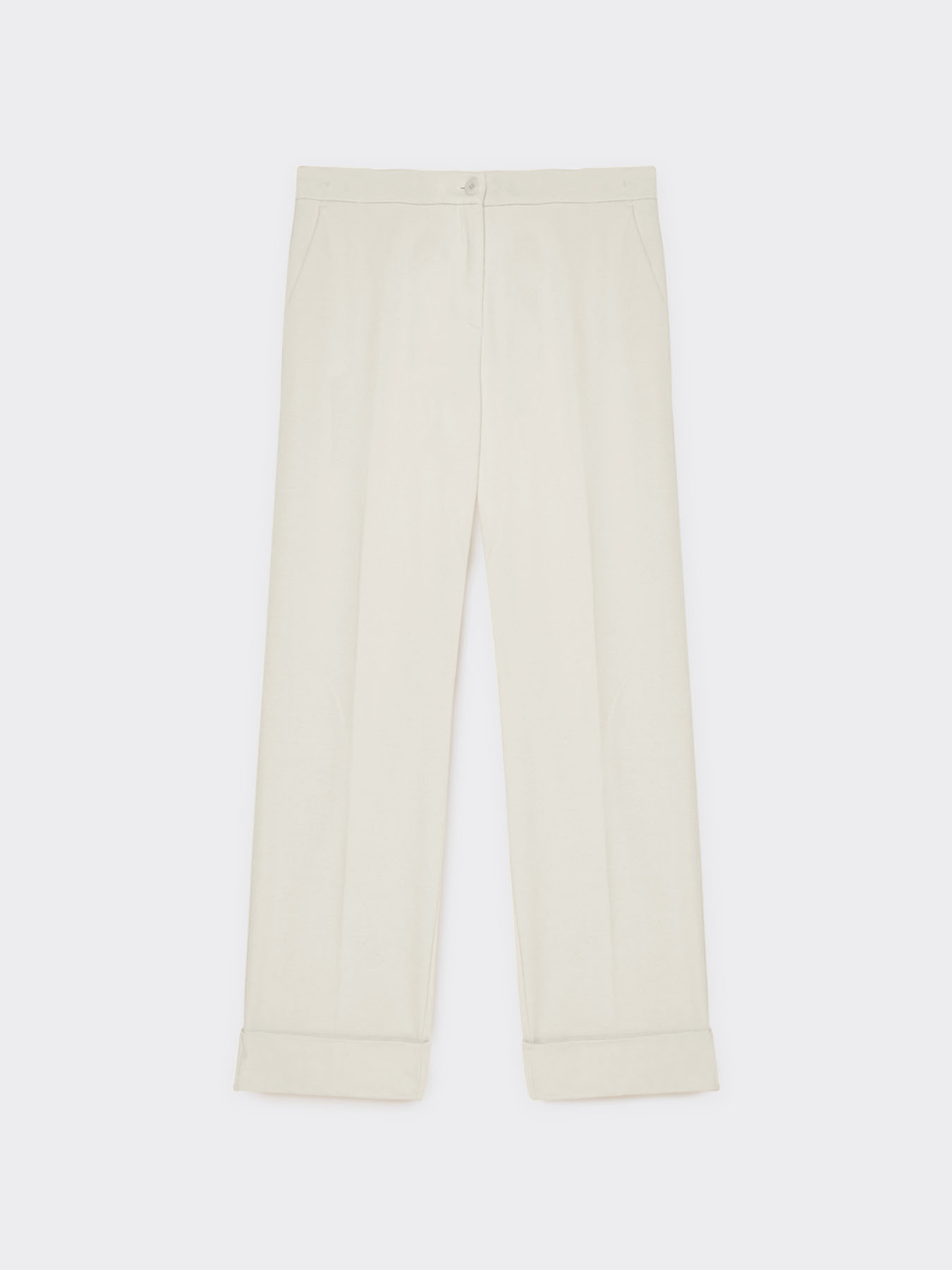 Solid colour cropped trousers image number 4