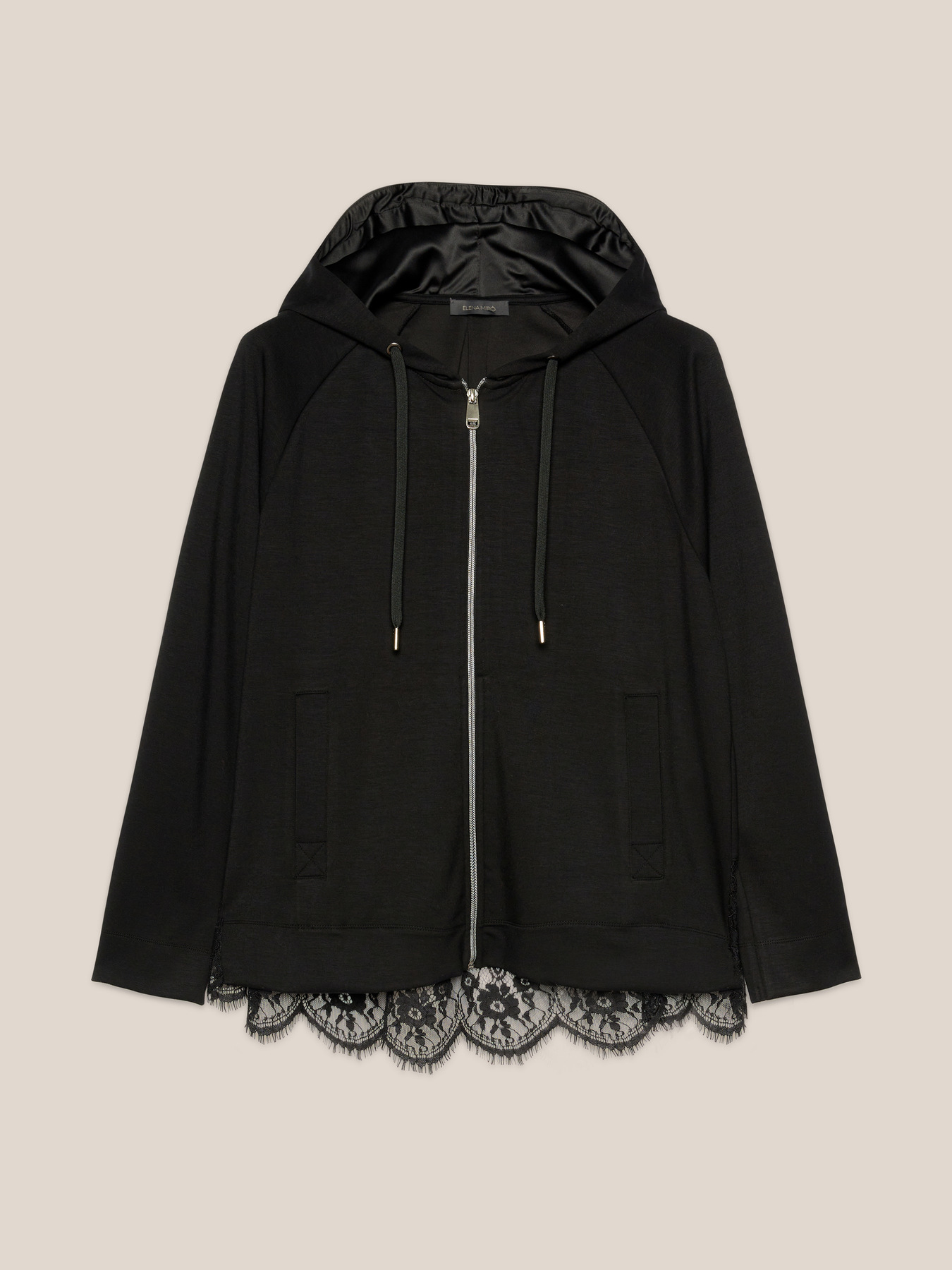 Felpa con cappuccio e pizzo image number 5