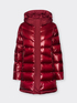Long puffer jacket in shiny and matte nylon image number 4