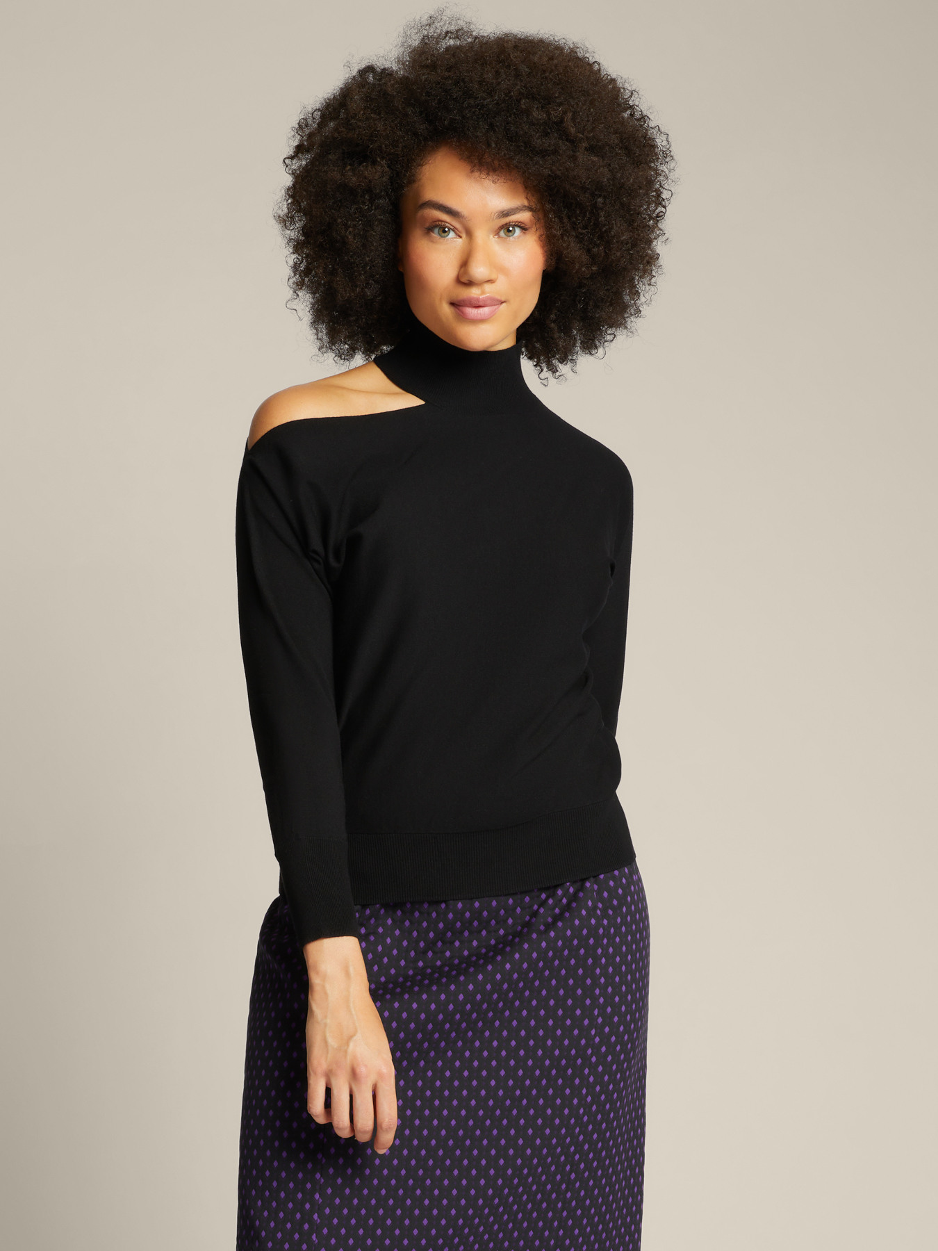 Turtleneck sweater with cut-out feature image number 2