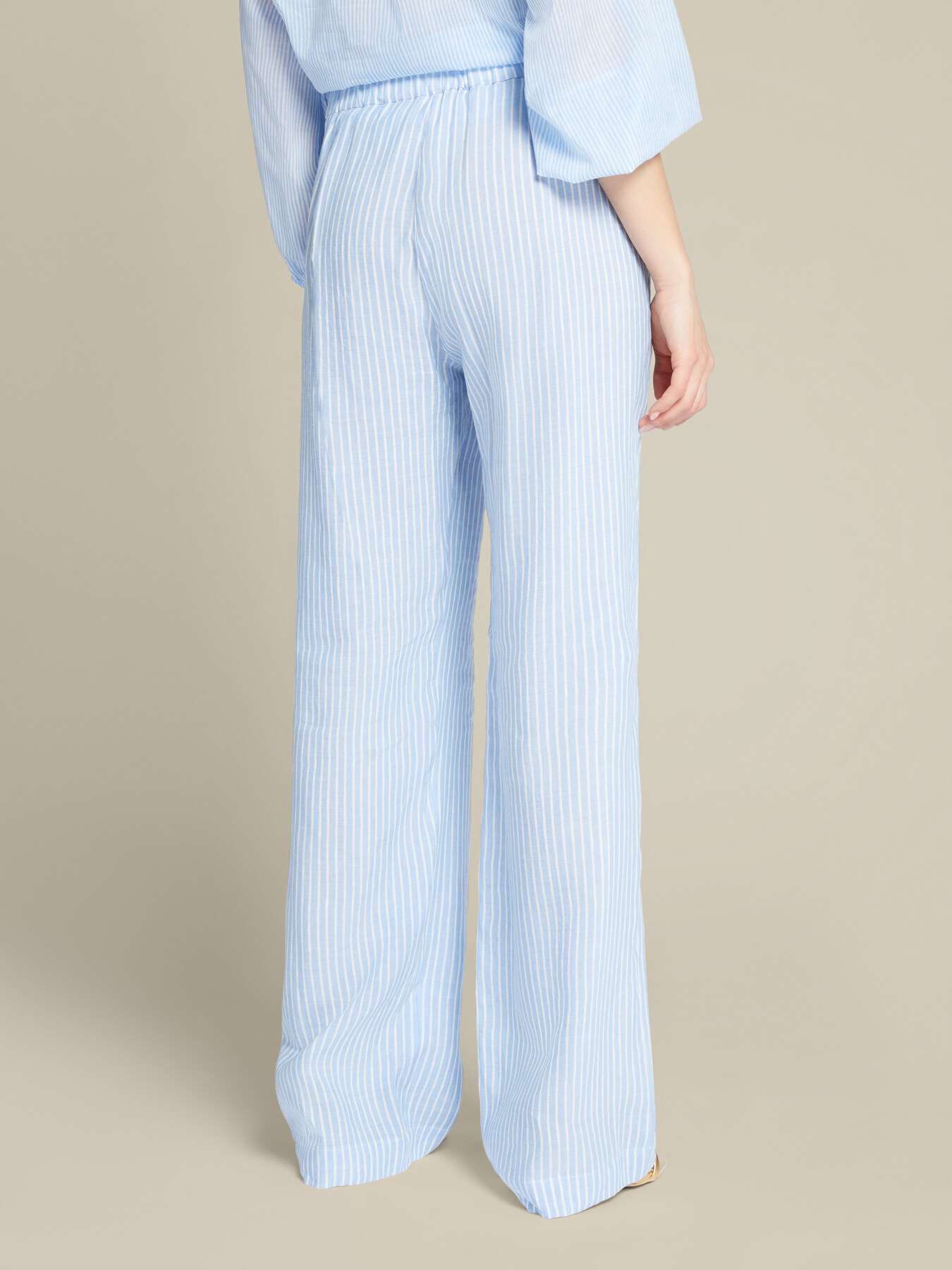 Striped linen trousers image number 1
