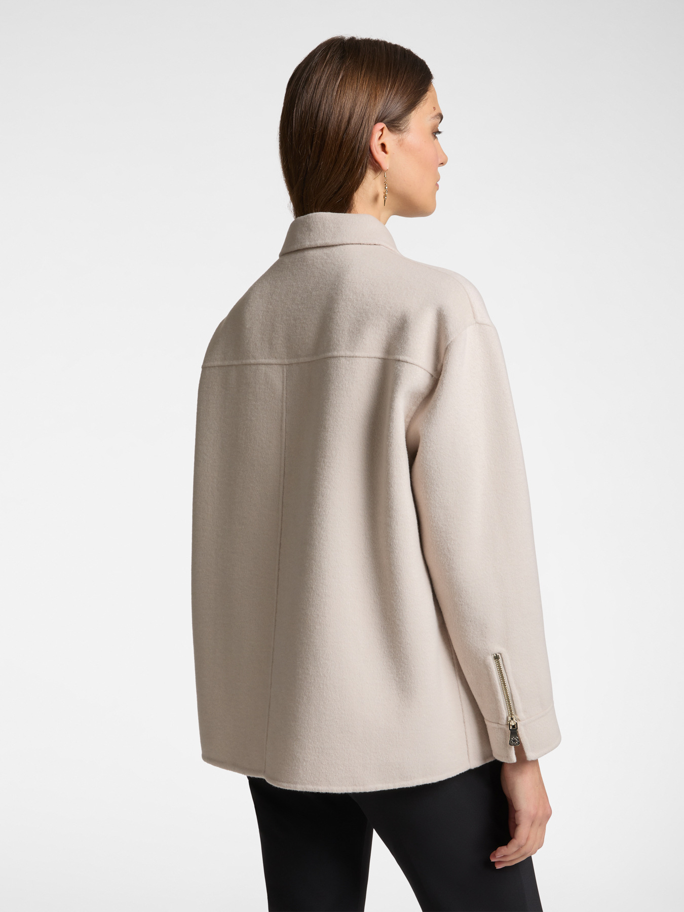 Double wool blend shirt coat image number 1