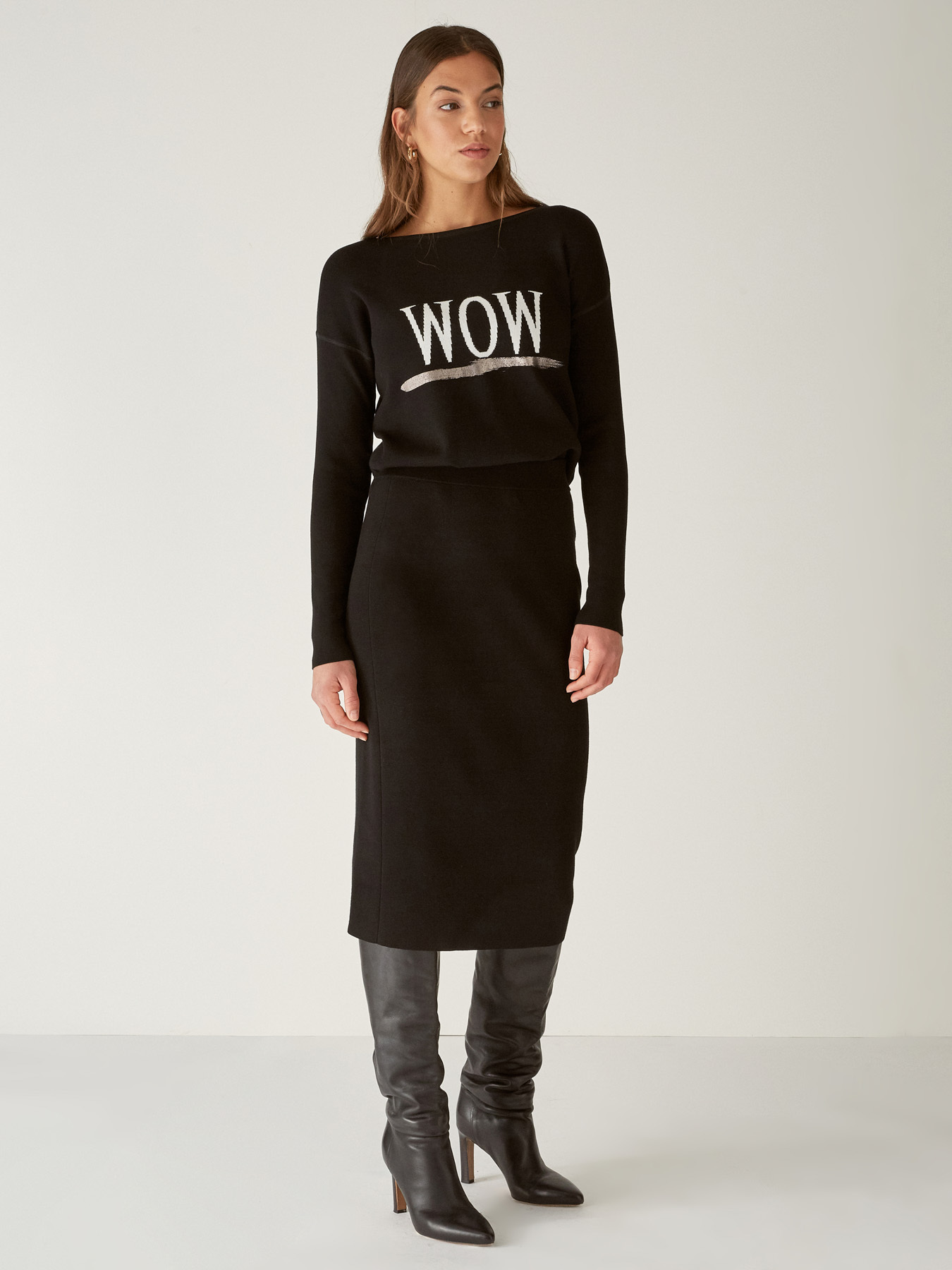 BOXY SWEATER WITH LETTERING image number 0