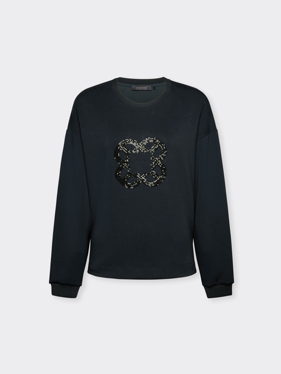 Sweat-shirt avec broderie monogramme