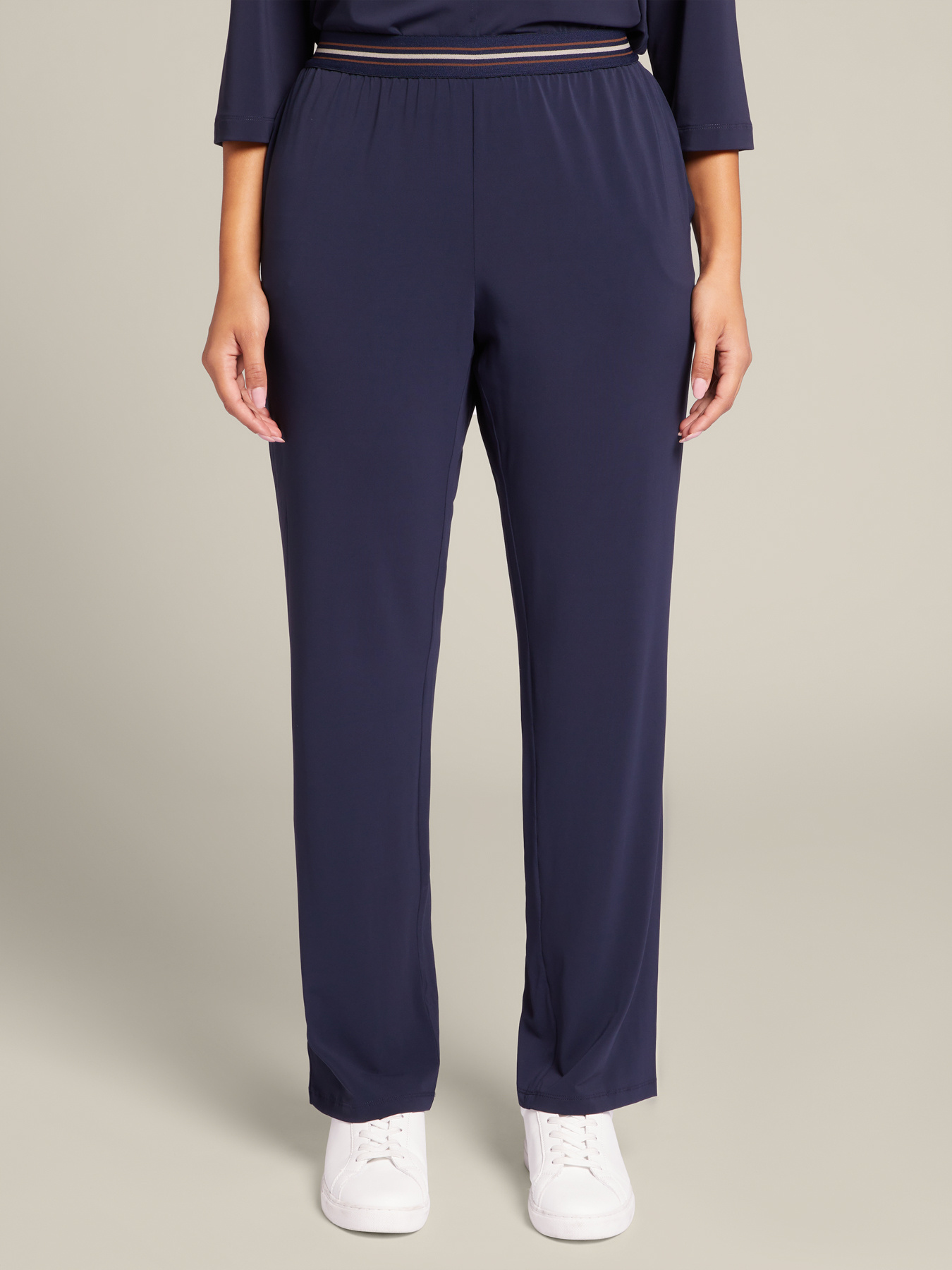 Jerseyhose mit Gummizug, gestreift image number 2