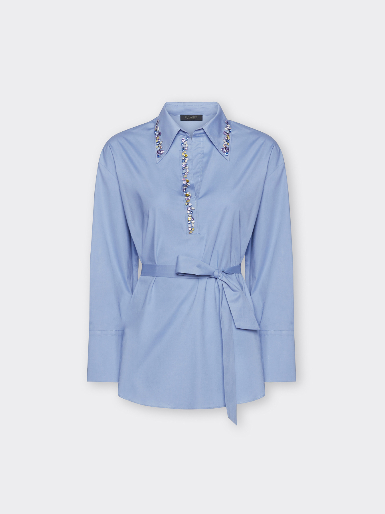 Camisa em popeline com cristais image number 3