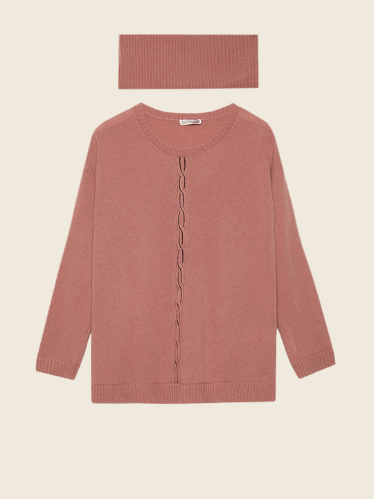 Elenamiro&nbsp;: Chandail ouvrag&eacute; devant Rose_1