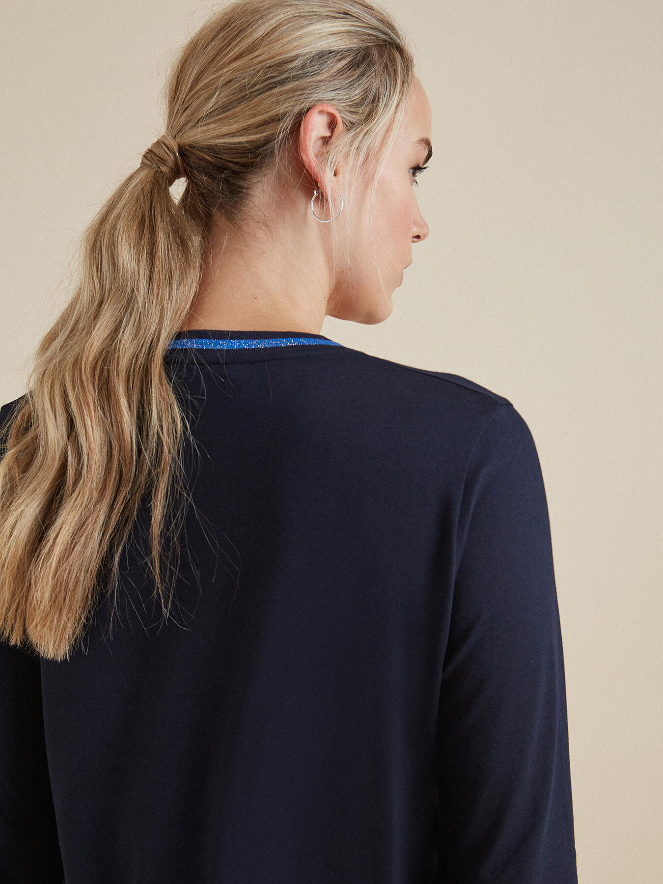 T-shirt with lurex trim image number 1