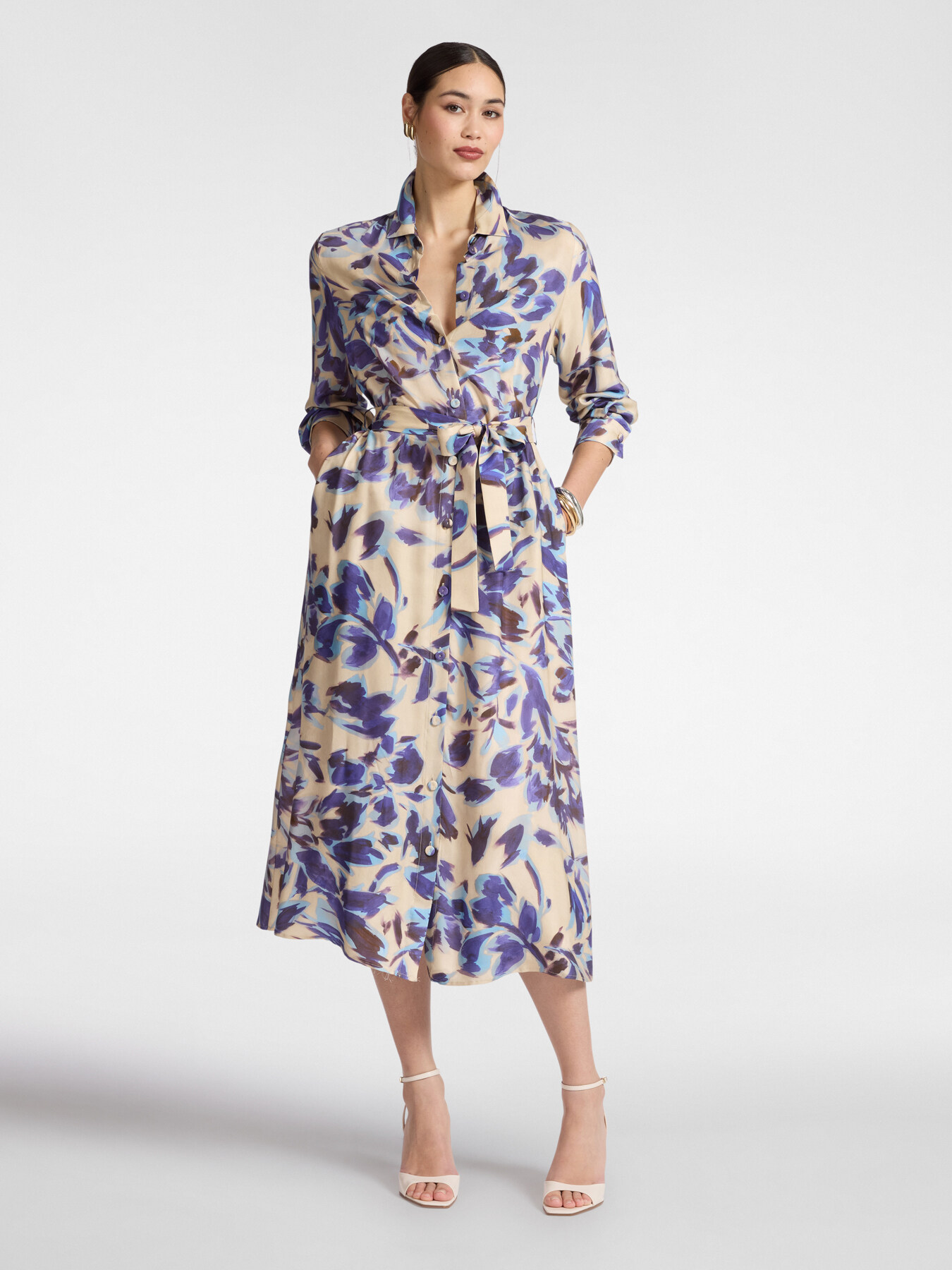 Vestido camisero estampado image number 2