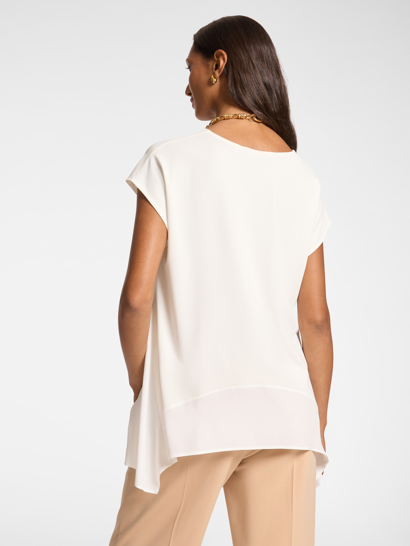 T-shirt long avec pointes en bas image number 1