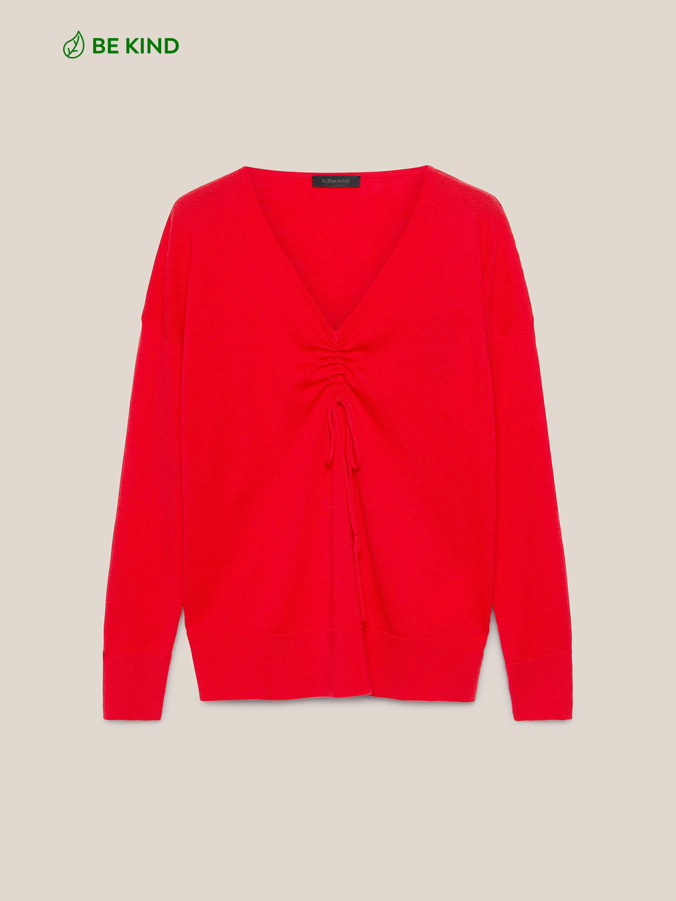 Pull avec cordon de serrage devant en laine durable image number 4