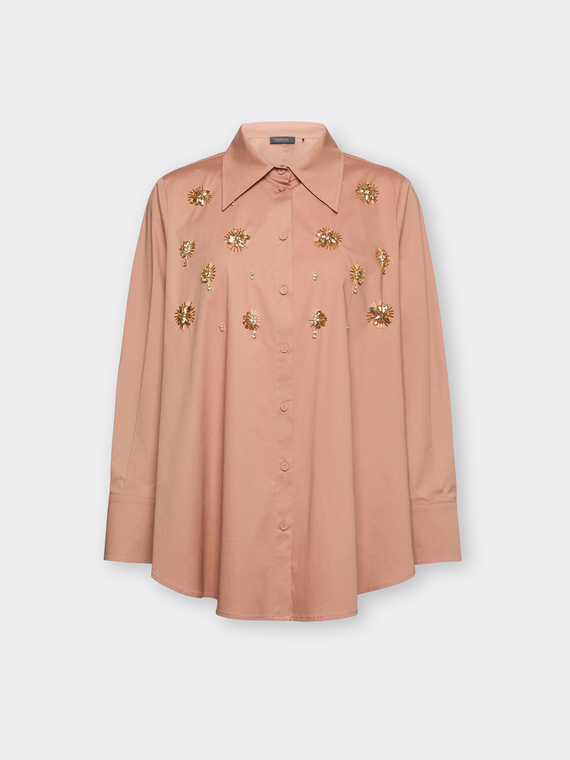 Poplin shirt with embroidery
