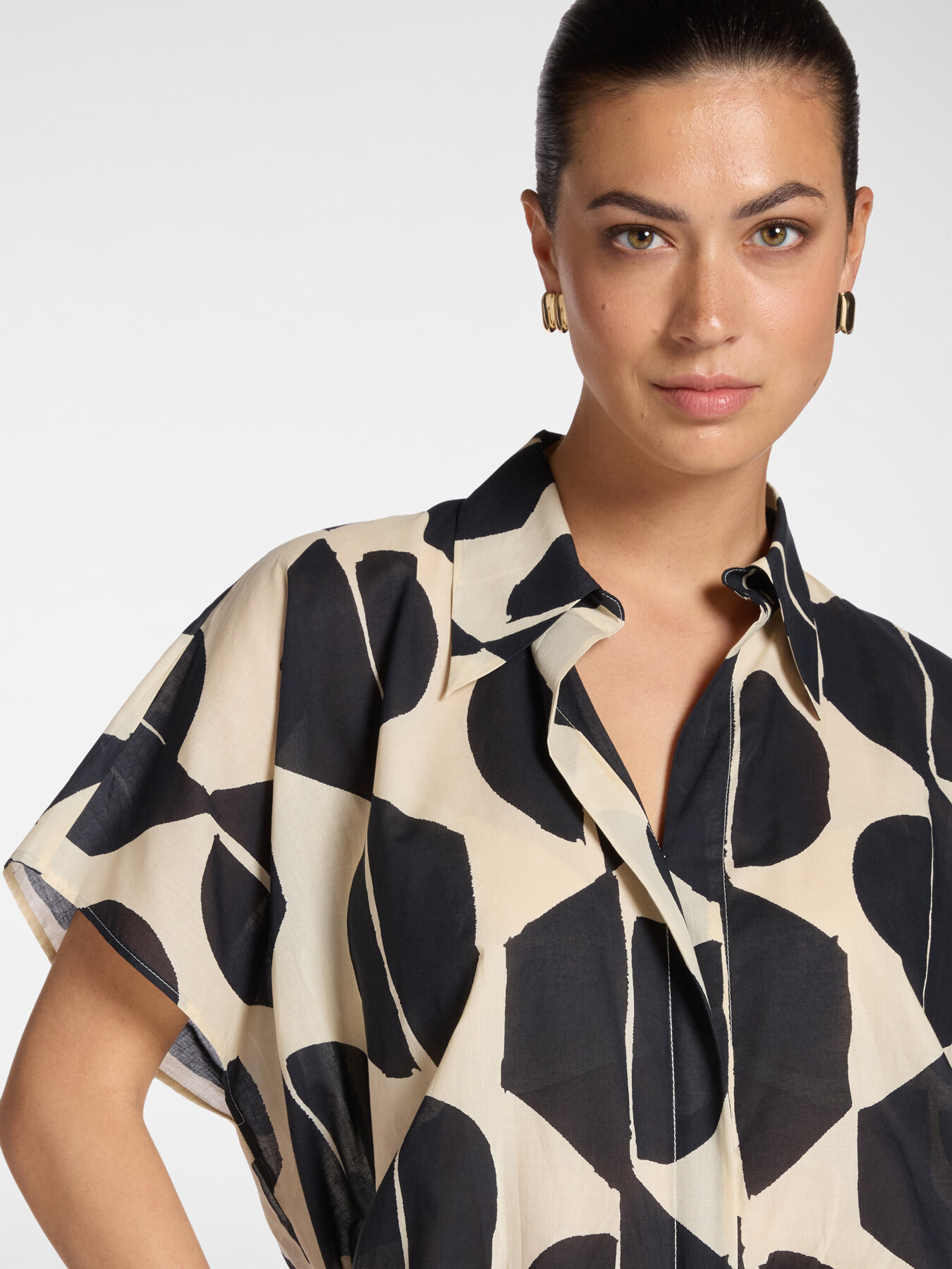 Printed cotton muslin shirt image number 2