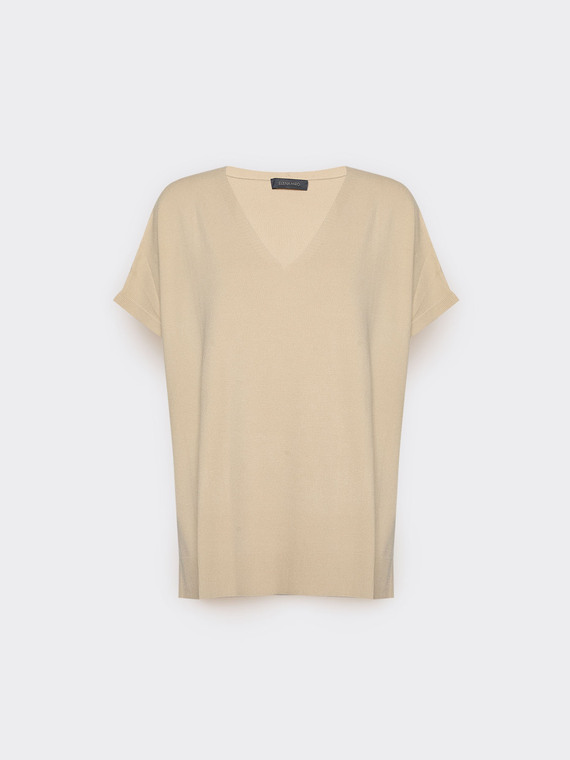 Pull en viscose col V