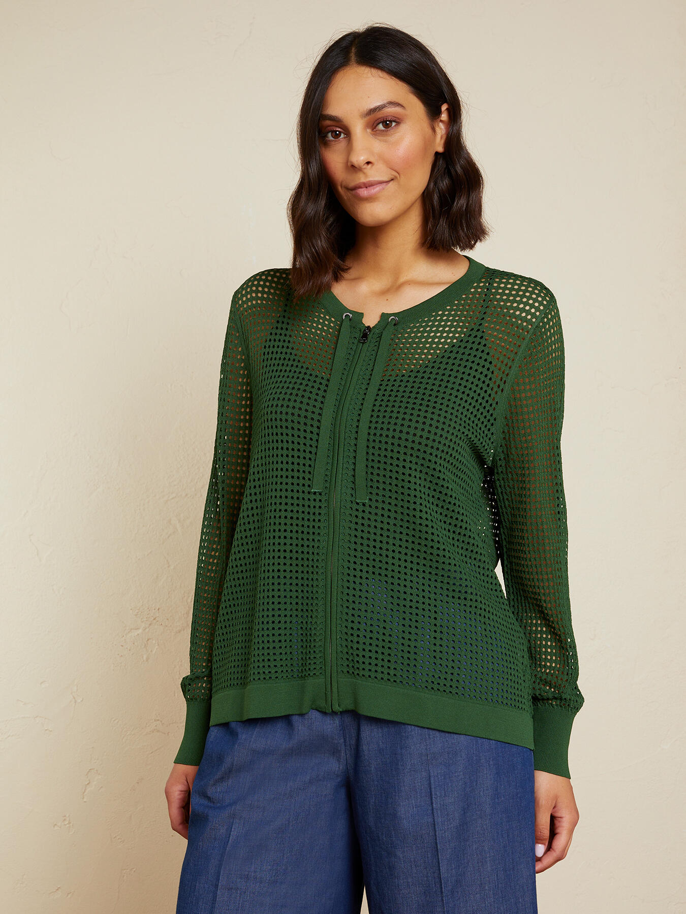 Netted cardigan image number 0