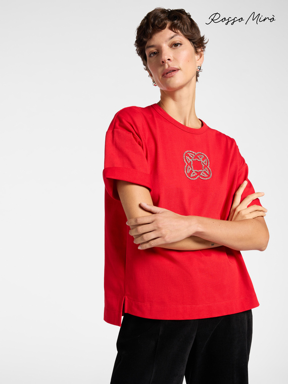 T-Shirt mit Monogramm-Stickerei