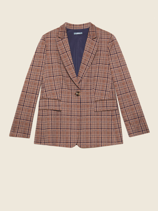 Elenamiro&nbsp;: Veste fantaisie &agrave; carreaux Beige_1