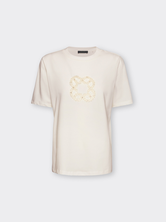 T-shirt en coton avec broderie Monogram