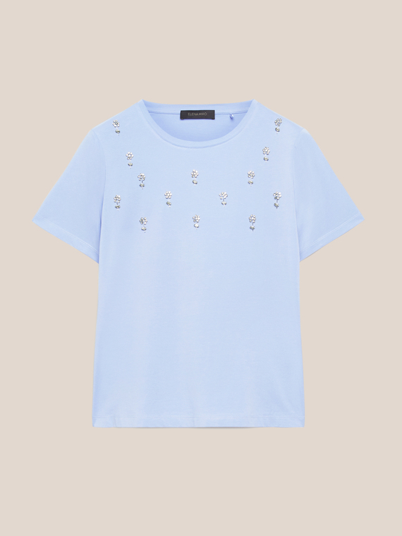 T-shirt with floral embroidery