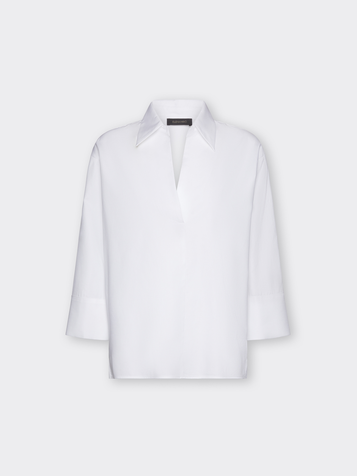 Three-quarter sleeve poplin shirt image number 4