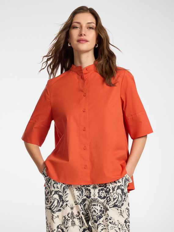 Shirt with mandarin collar