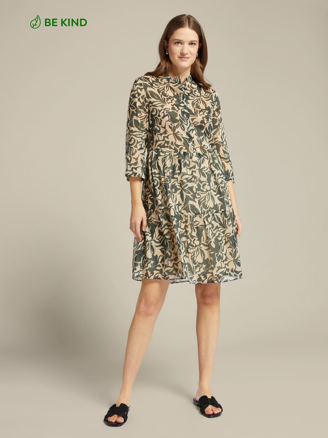 Bedrucktes Kleid aus Bio-Baumwolle image number 0