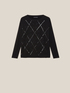 SOFT VISCOSE SWEATER WITH OPENWORK ARGYLE PATTERN AND SEQUINS image number 4