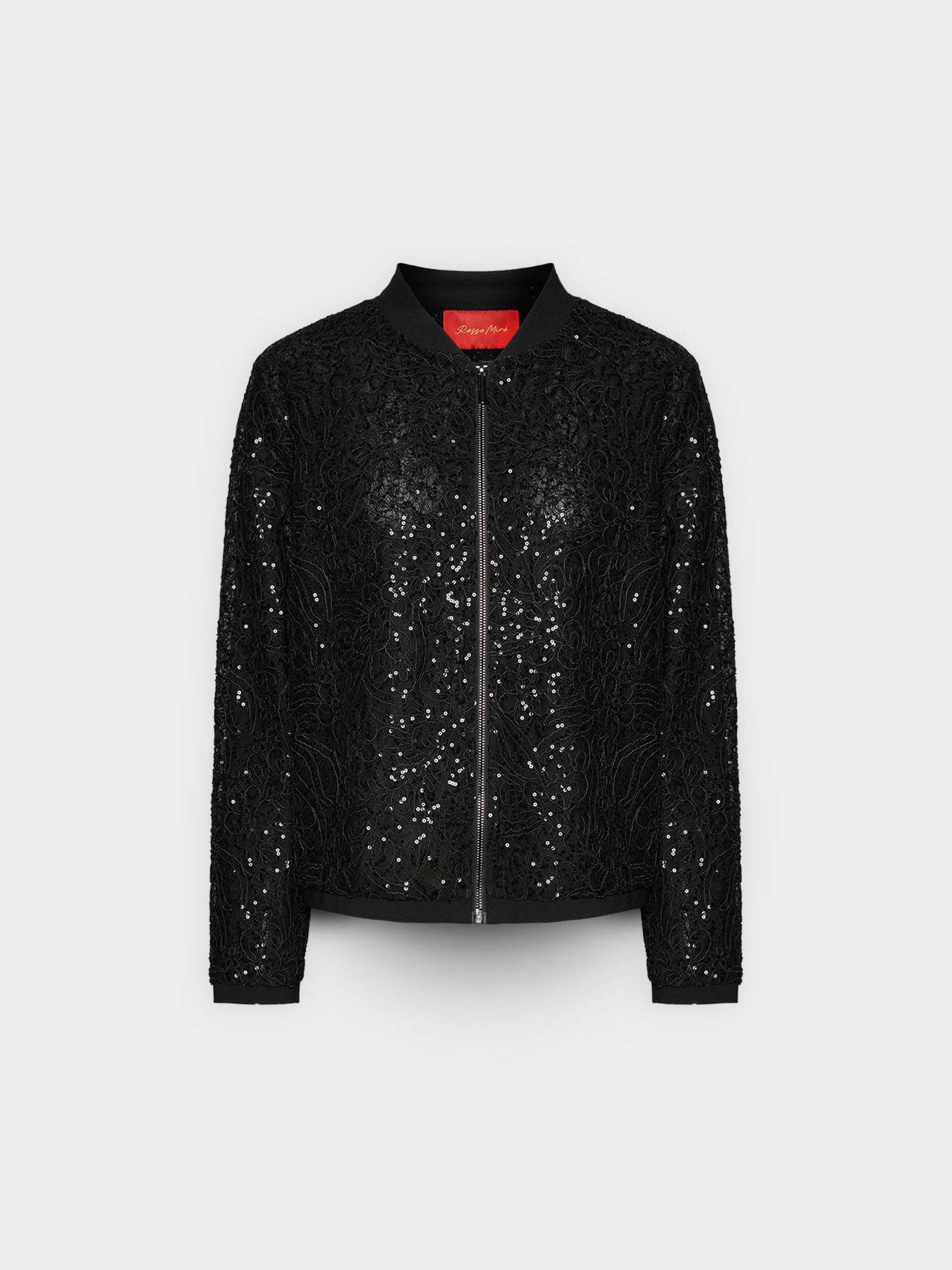 Lace and sequins bomber jacket image number 4