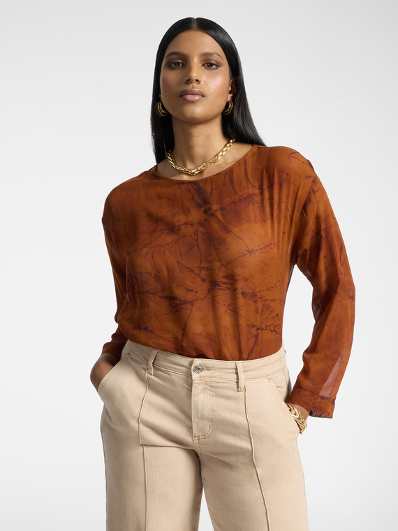 Blusa in georgette stampata