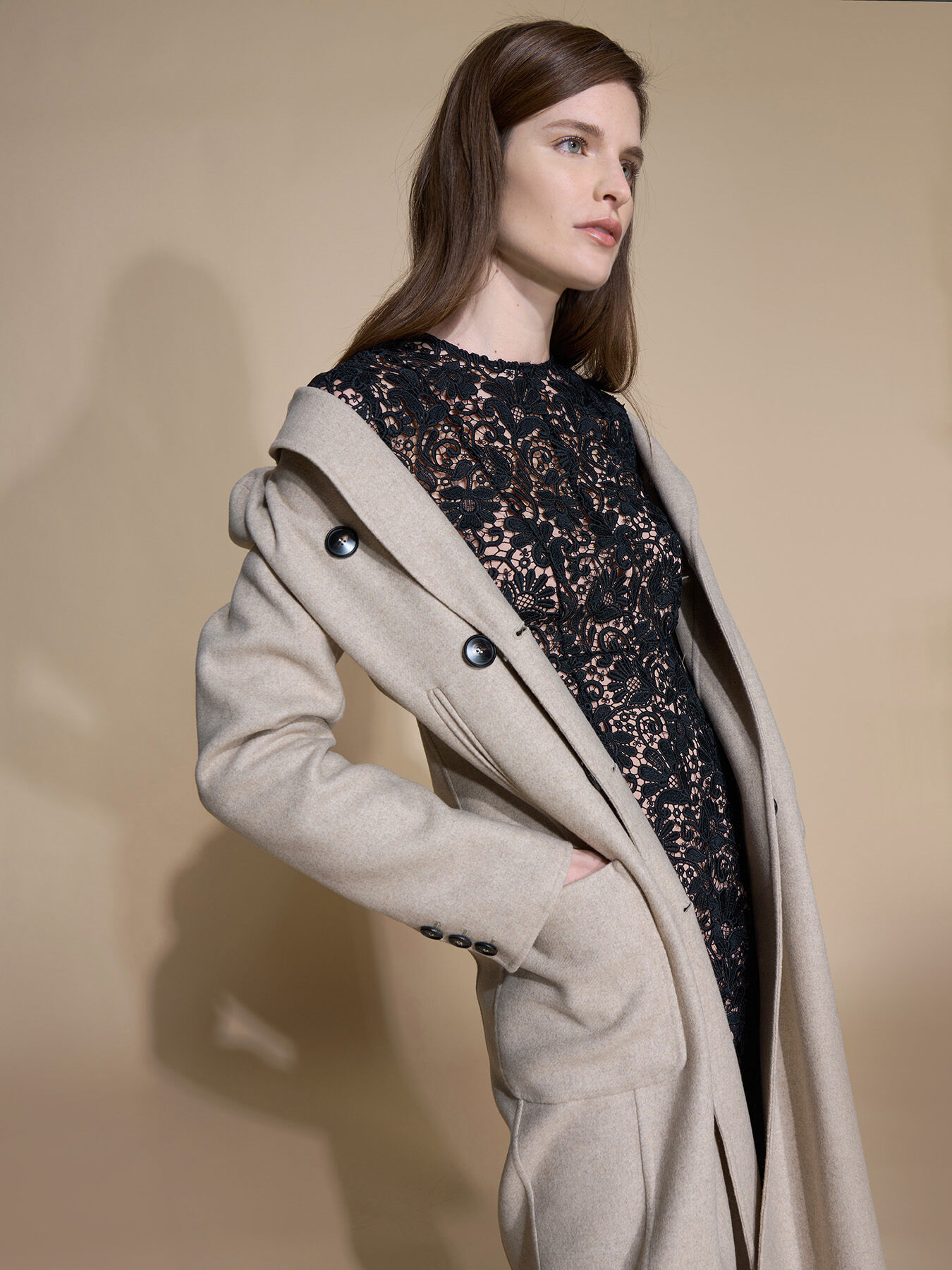 MANTEAU EN TISSU DOUBLE FACE image number 3