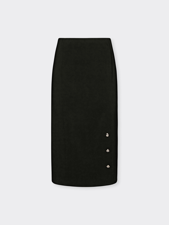 Stretch crepe pencil skirt