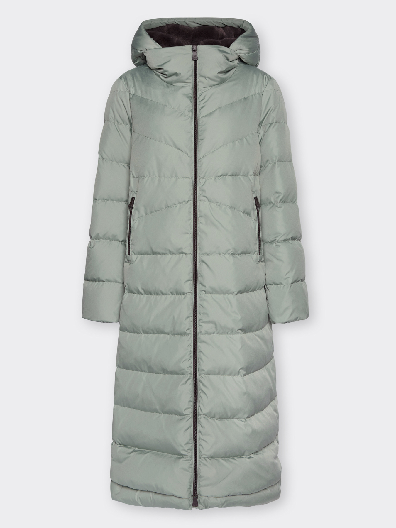 Long quilted nylon down jacket image number 4