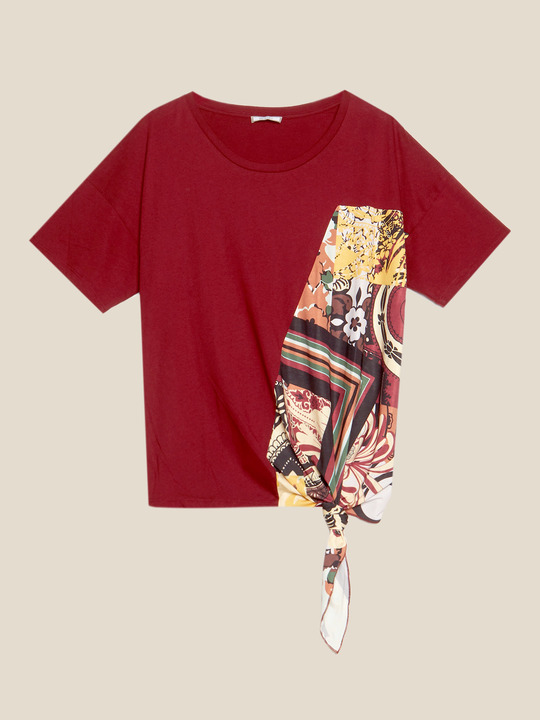 Elenamiro: T-shirt com aplica&ccedil;&atilde;o estampada Vermelho_1