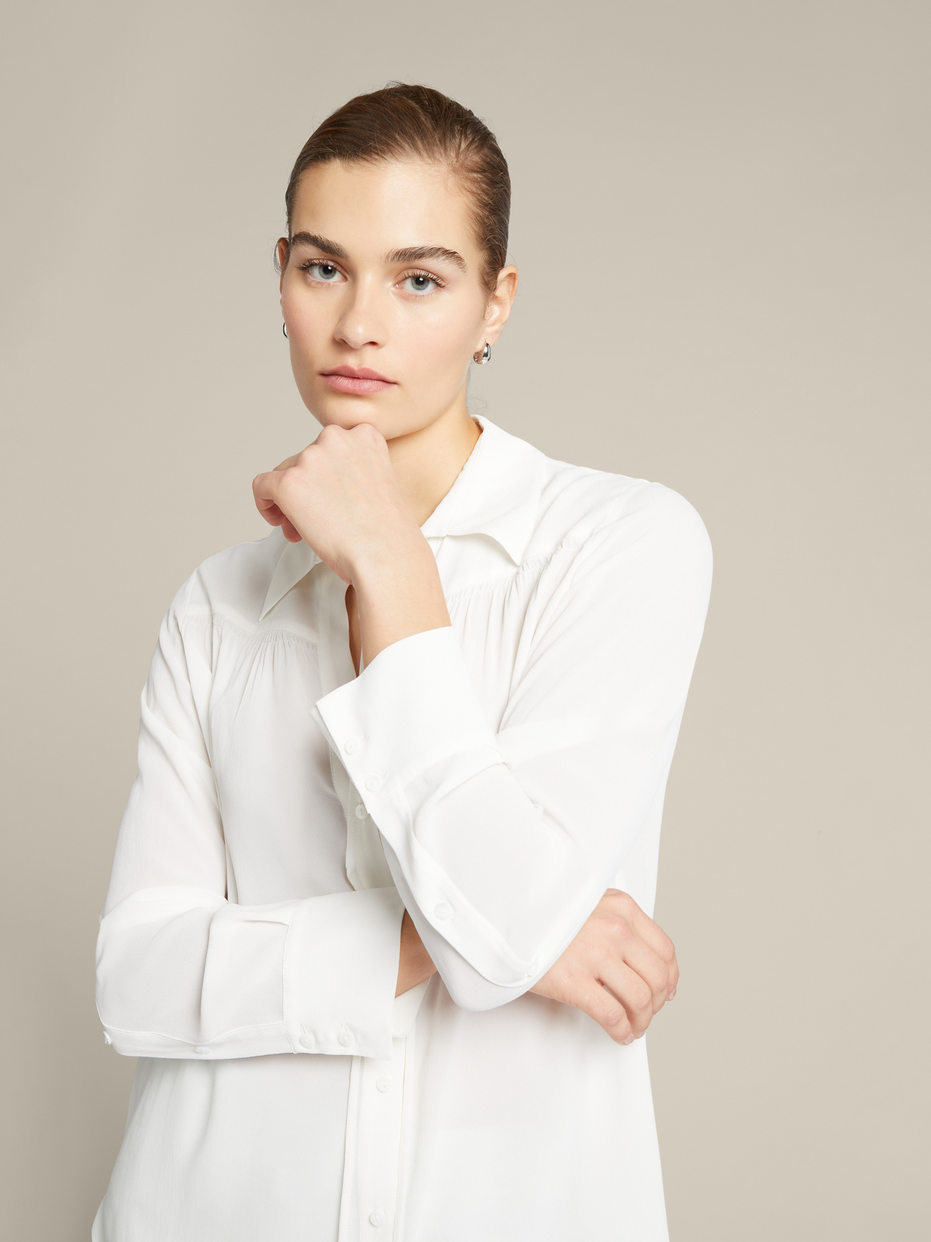 Viscose shirt with strings image number 3