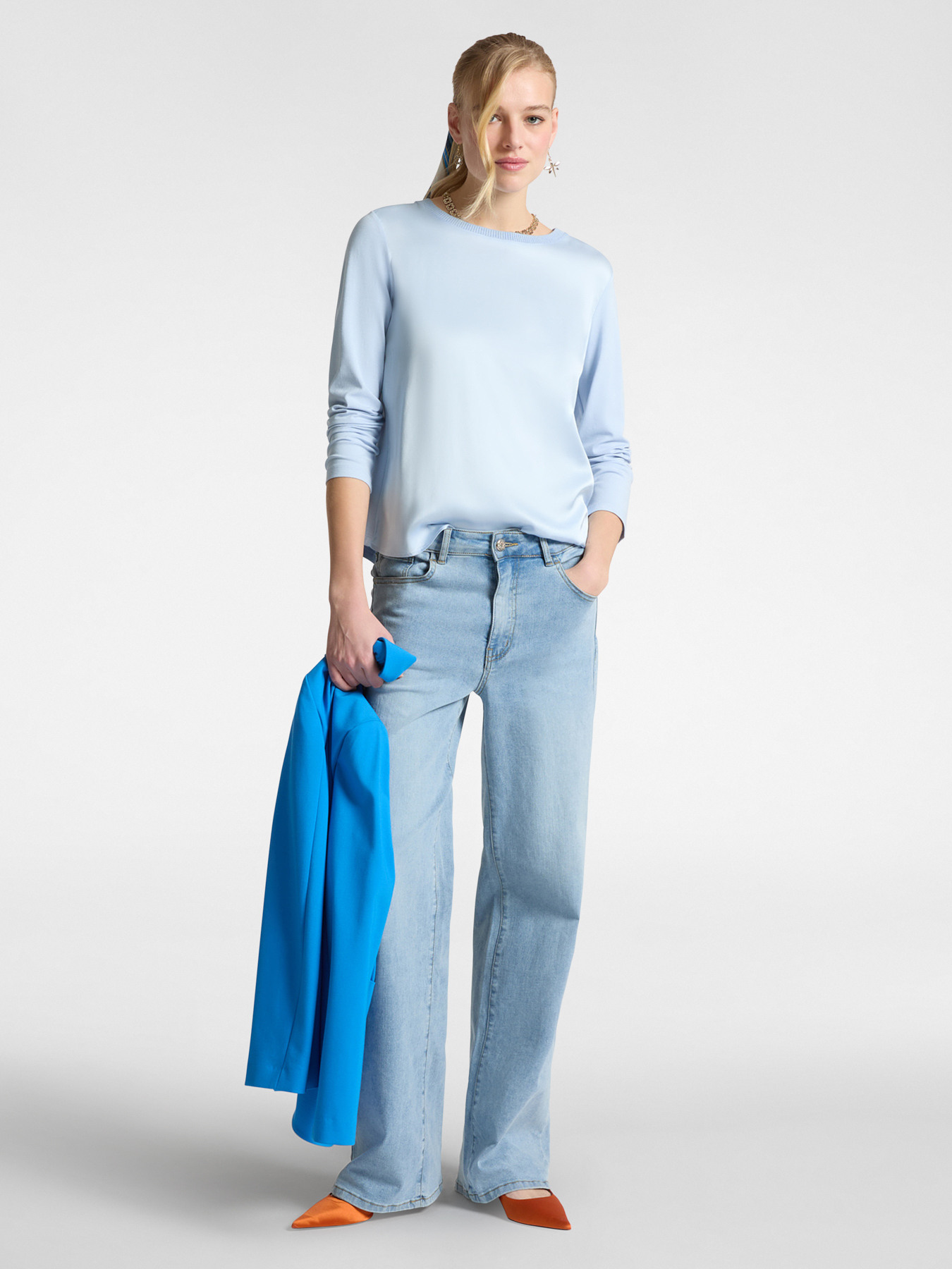 T-shirt en deux tissus image number 2