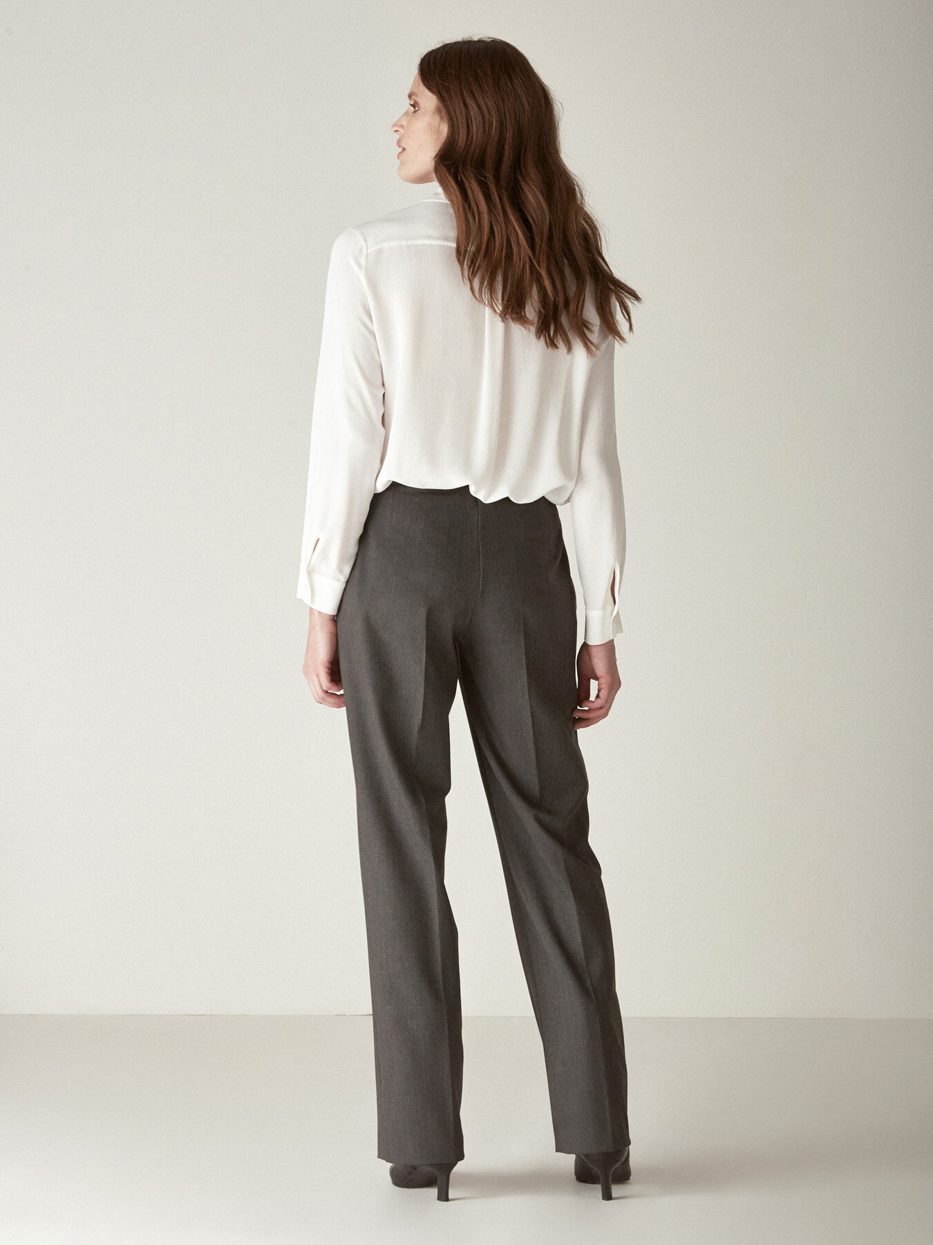 WIDE-LEG TWILL TROUSERS image number 1