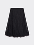 Saia midi de renda com borda com penas image number 4