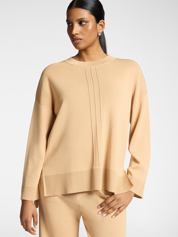 Maglia girocollo misto viscosa