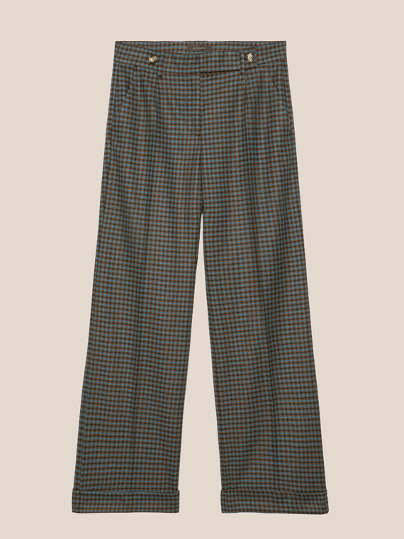STRAIGHT-LEG HOUNDSTOOTH TROUSERS