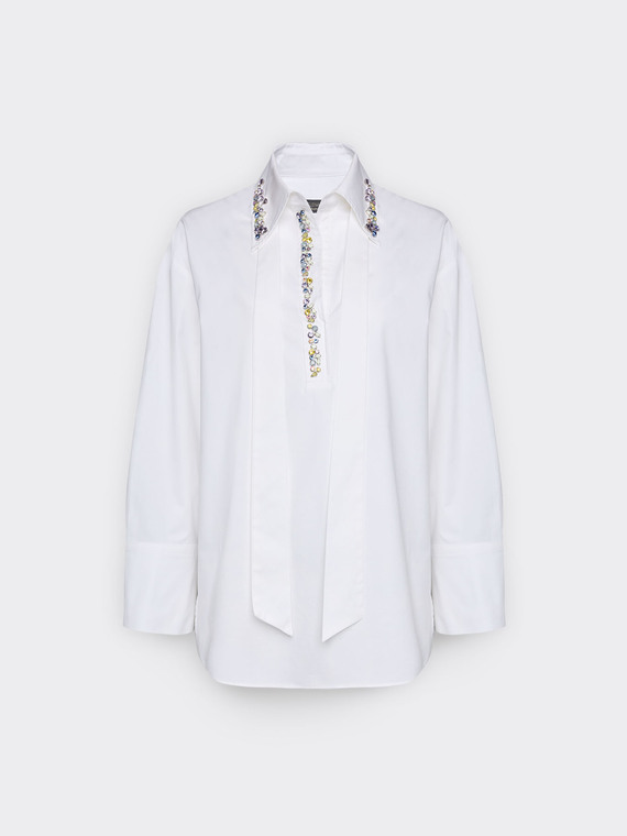 Poplin shirt with crystals