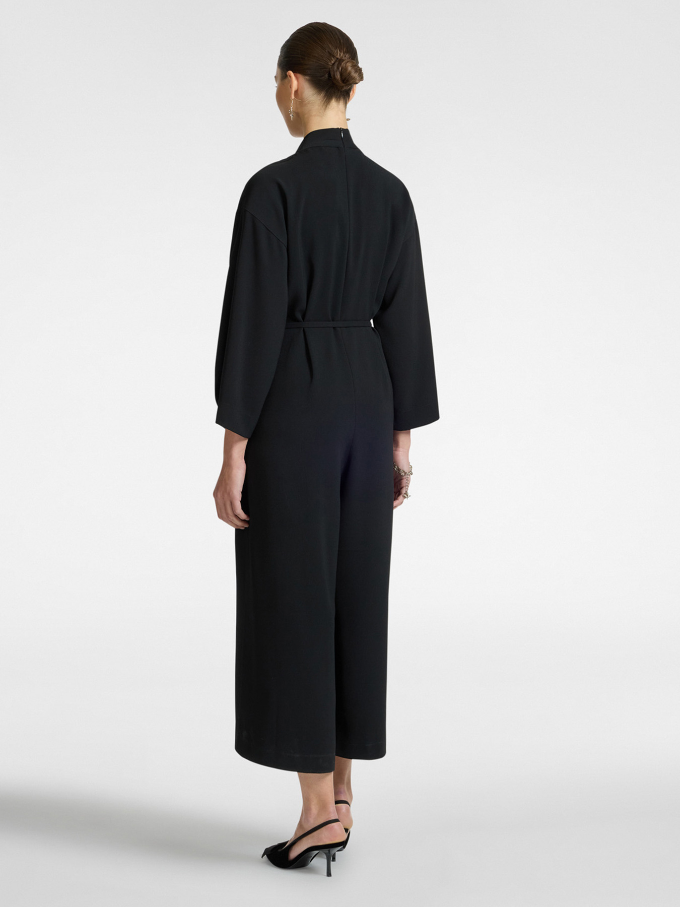 Jumpsuit in crepe fabric with belt image number 2