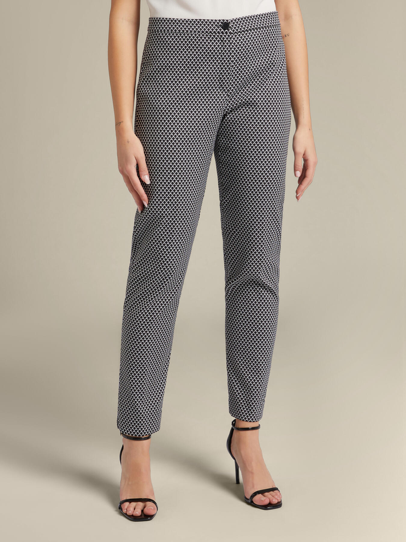 Geometric patterned trousers image number 0