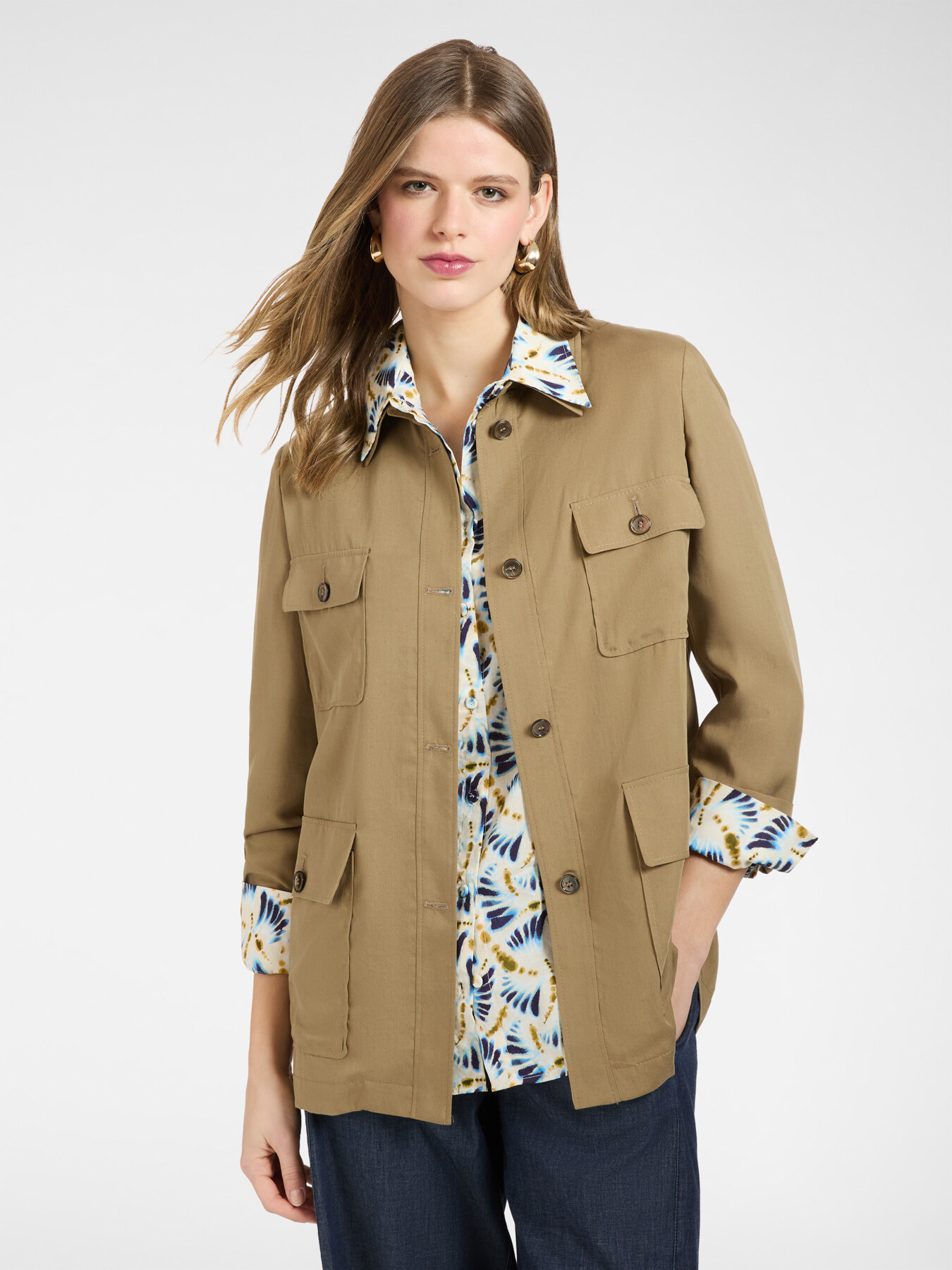 Safarijacke aus Tencel mit G&uuml;rtel image number 0