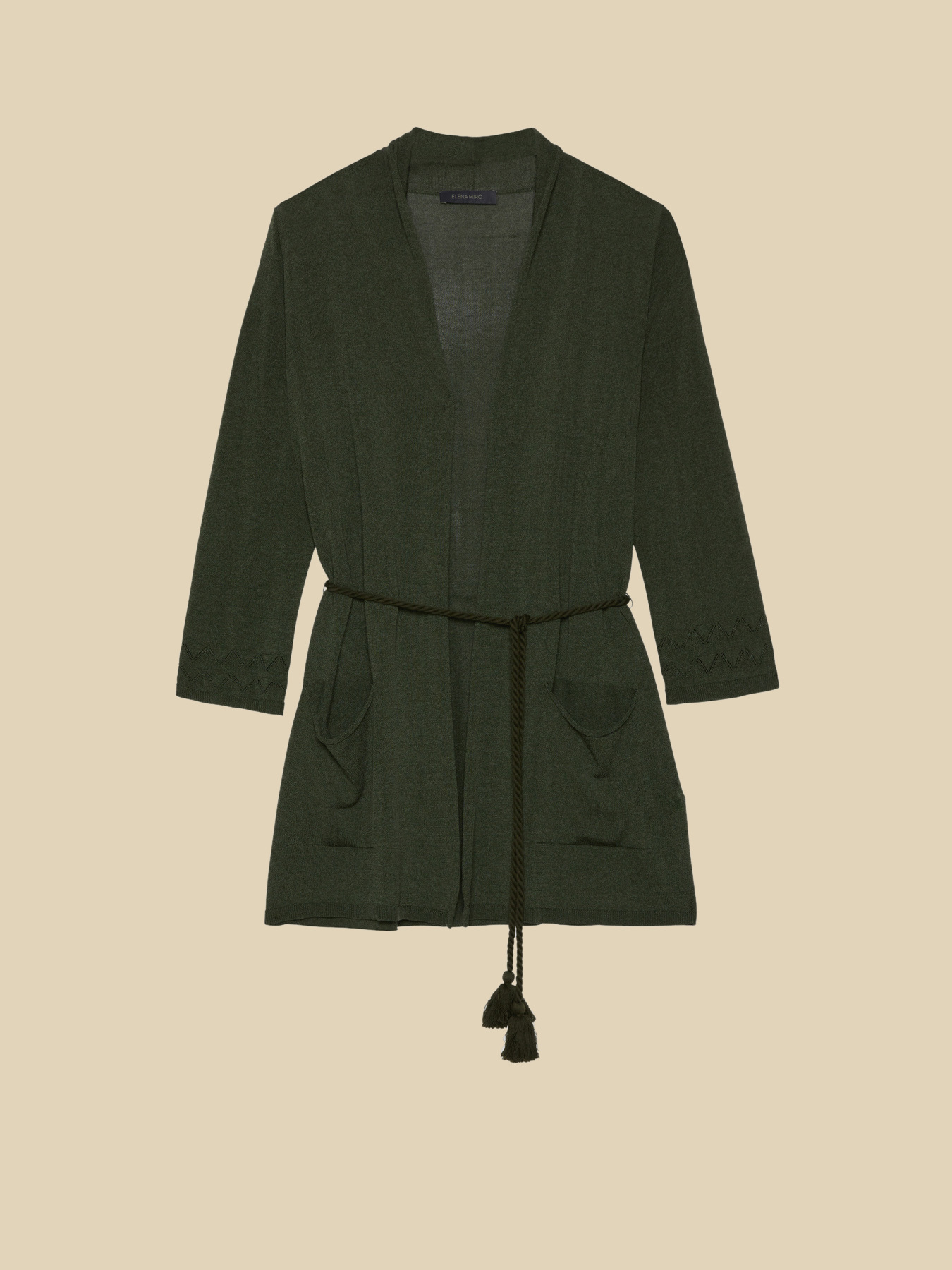 C&aacute;rdigan largo con cintur&oacute;n image number 4