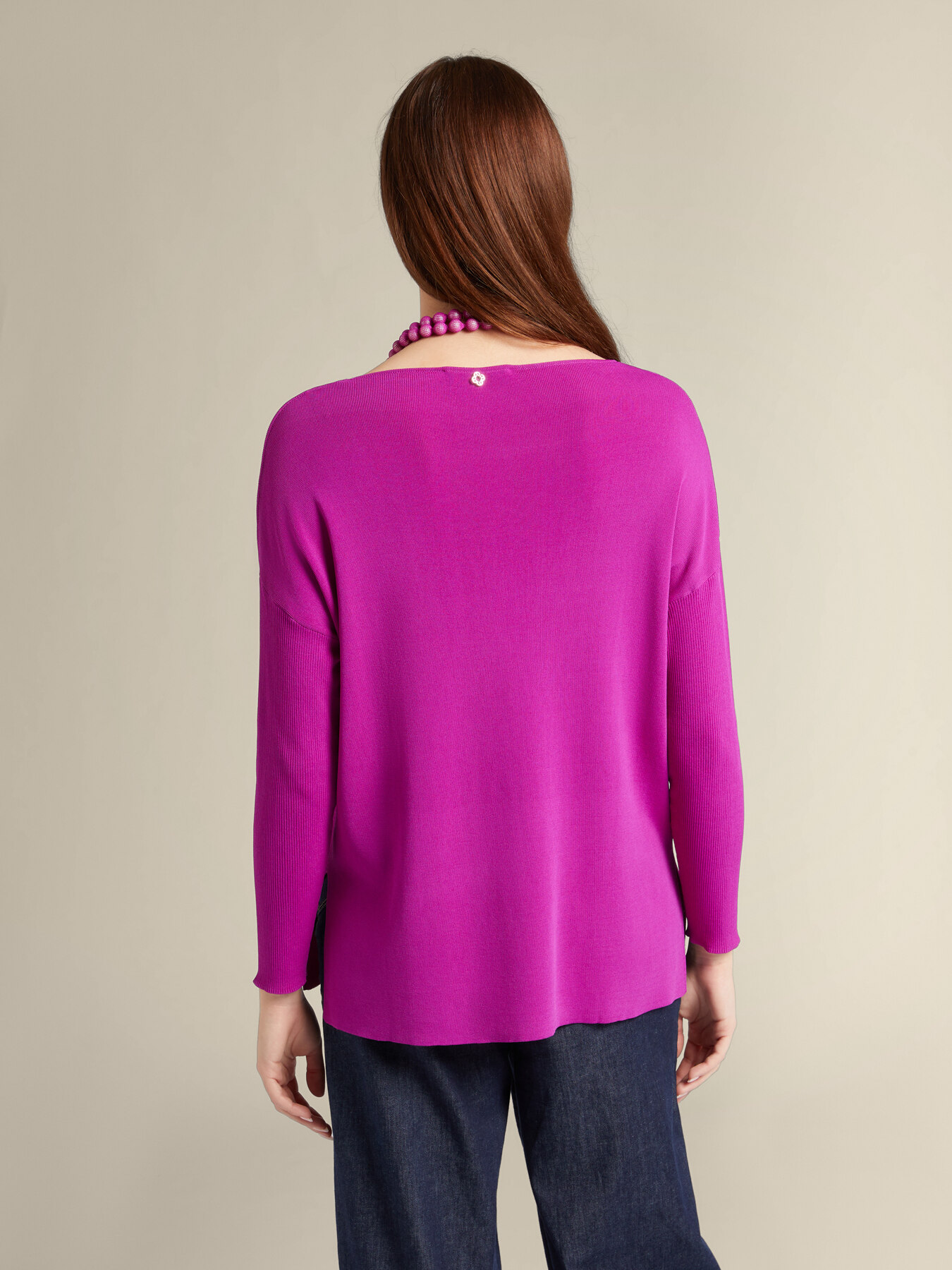 ECOVERO&trade; viscose sweater with necklace image number 1