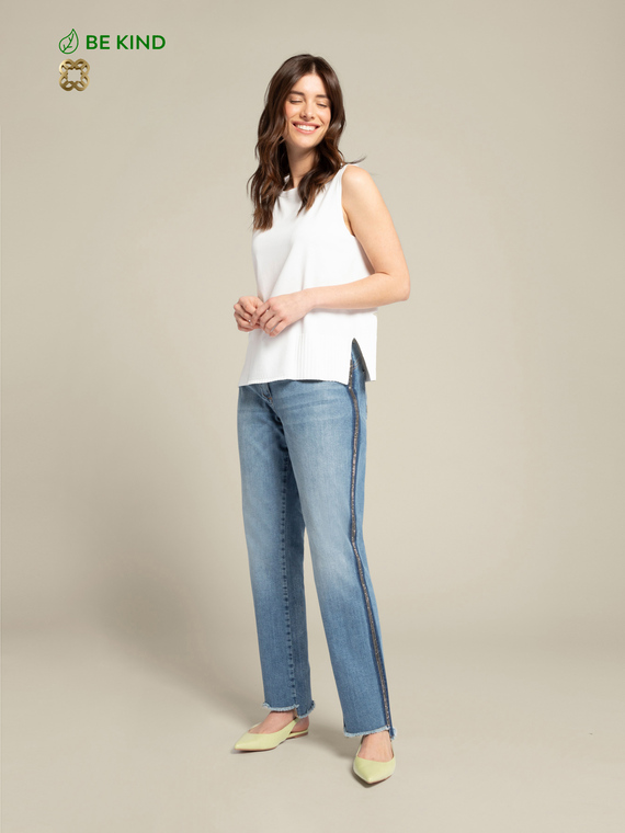 Jeans regular in cotone sostenibile