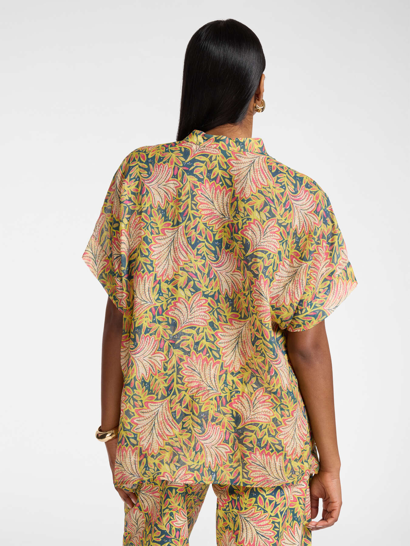 Printed ramie shirt image number 1